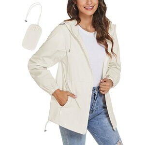 Womens Waterproof Windbreaker Jackets lightweight Beige